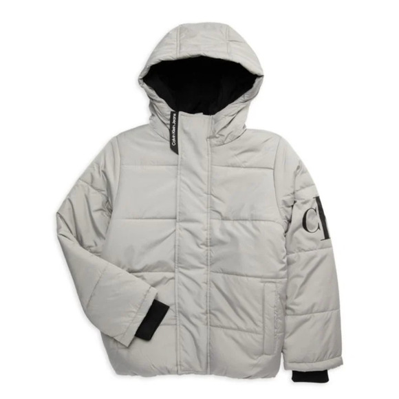 Clavin Klien Jeans Other - NWT Calvin Klein Jean Gray Puffer Zip Hoodie fleece lined Jacket large L-14/16